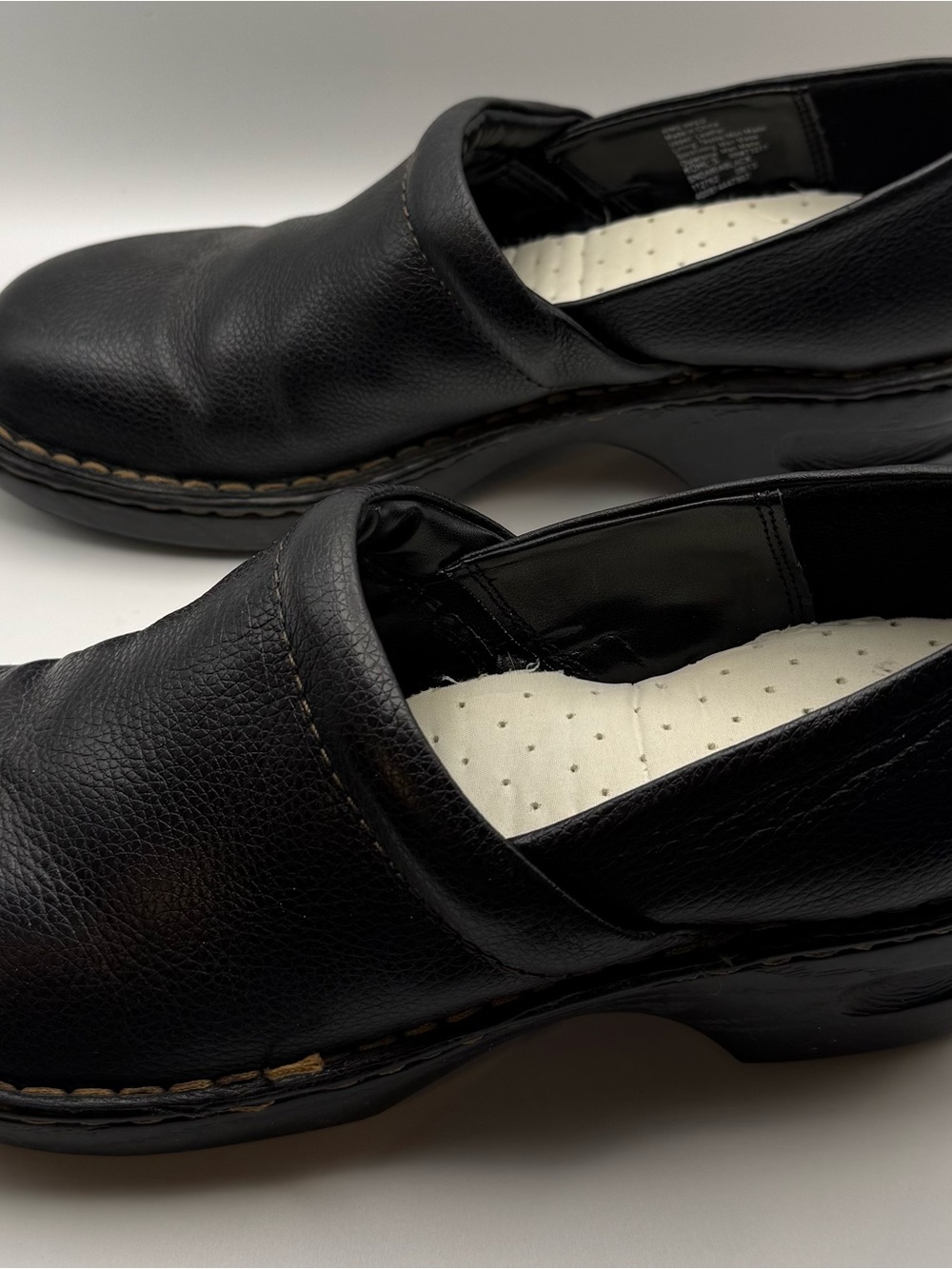Black Leather Slip-On Women’s Work Shoe